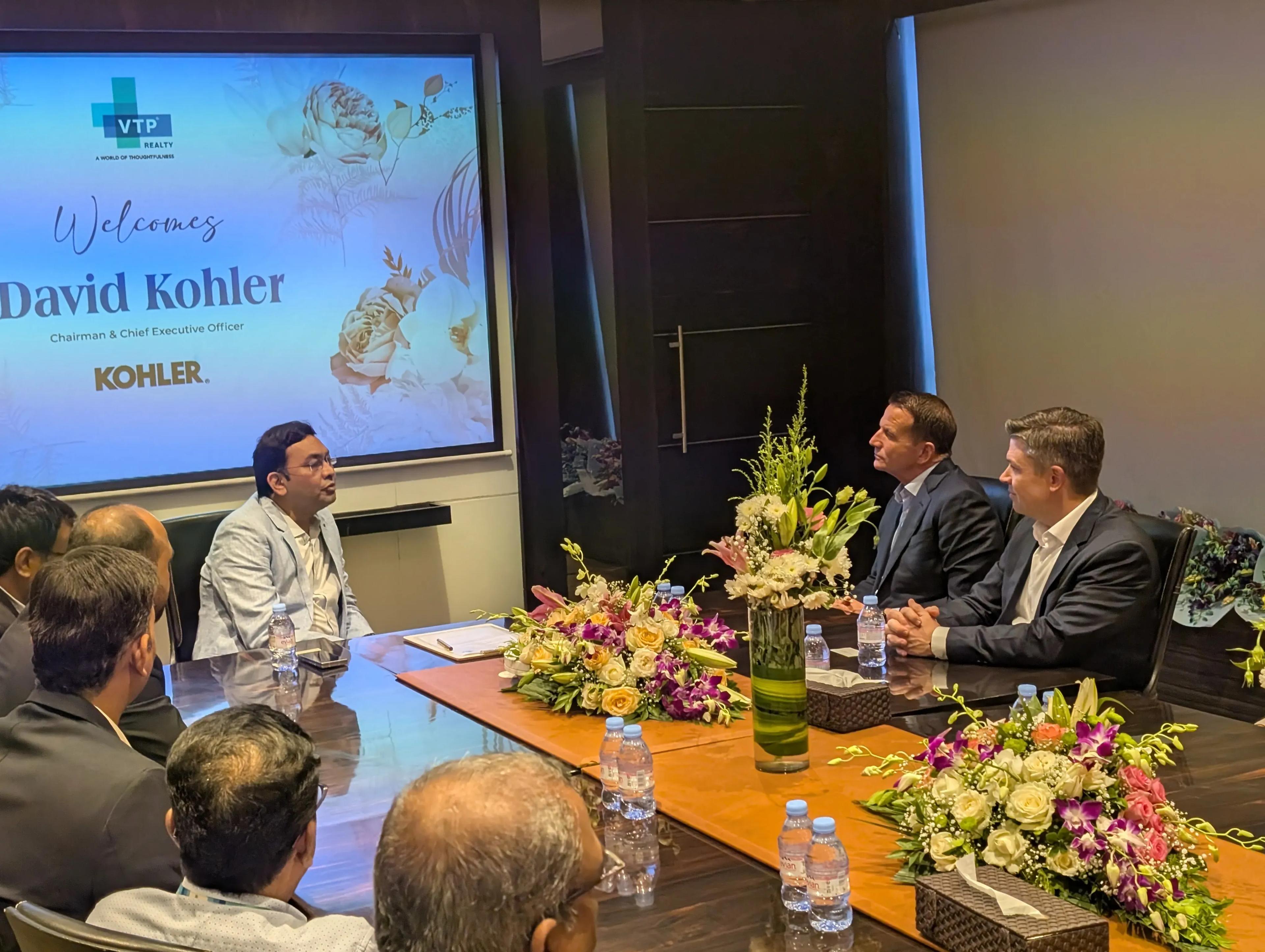 VTP Realty and Kohler Co. executives discussing innovation and luxury living