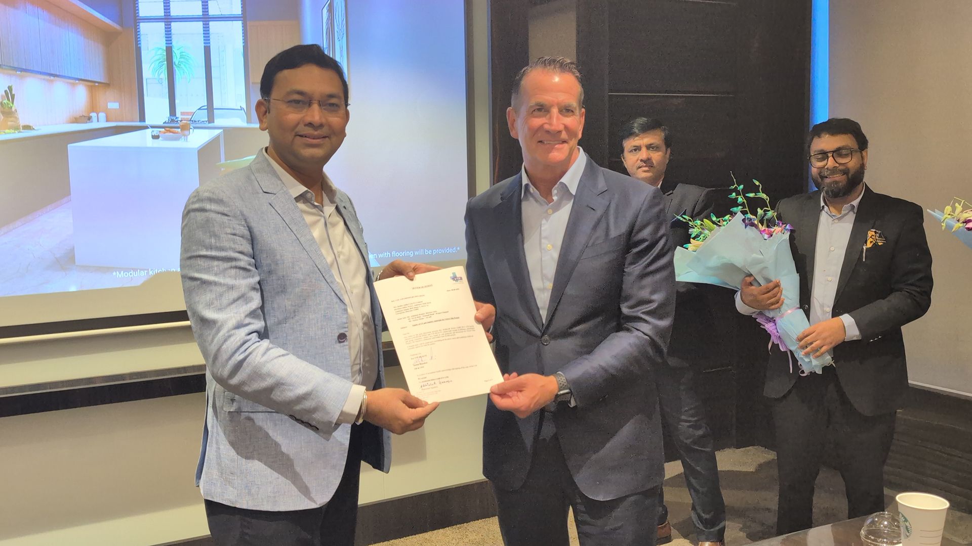 Mr. Sachin Bhandari welcoming David Kohler at VTP Realty